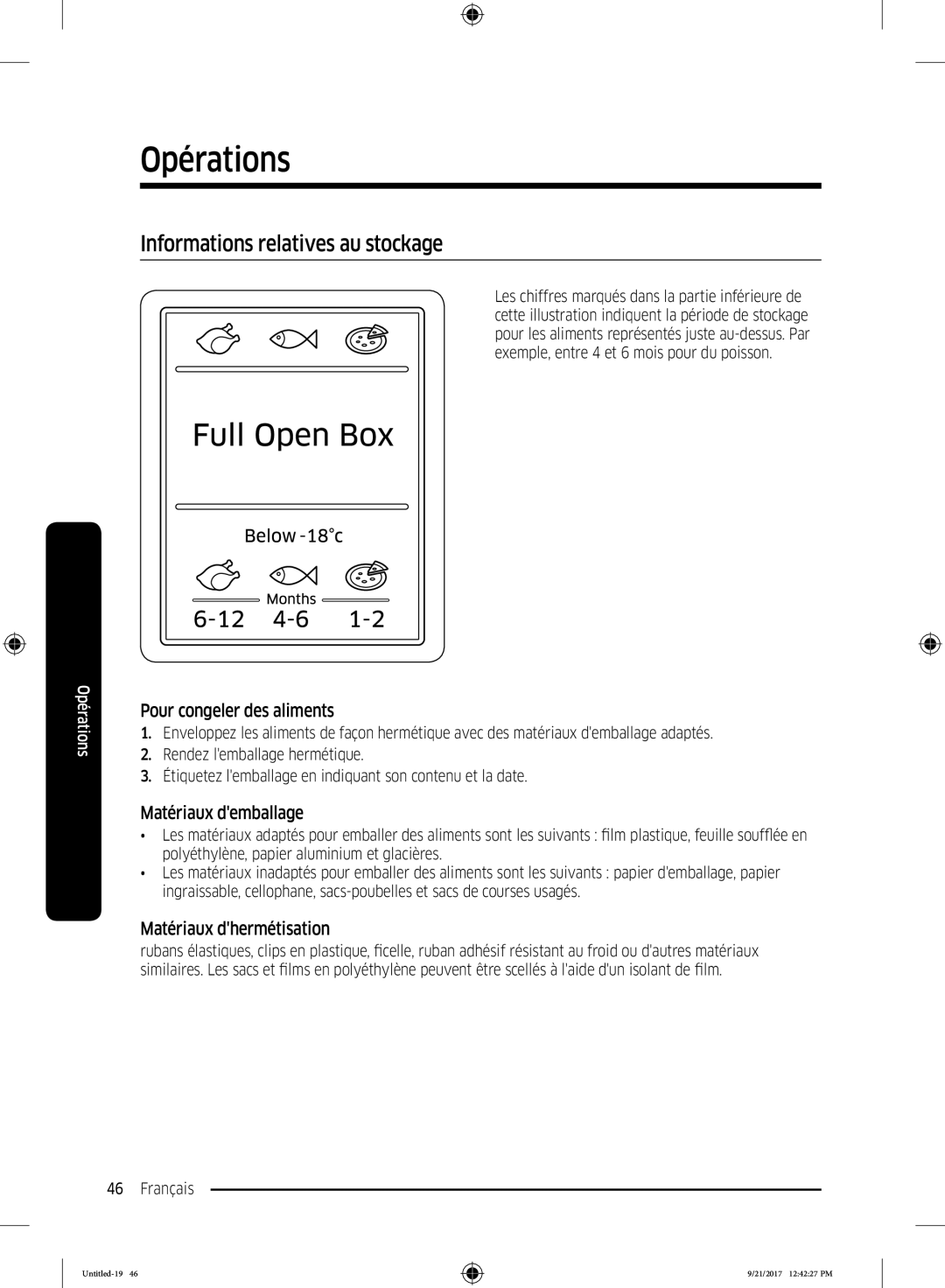 Samsung RB34K6100SS/EF manual Informations relatives au stockage, Pour congeler des aliments, Matériaux demballage 