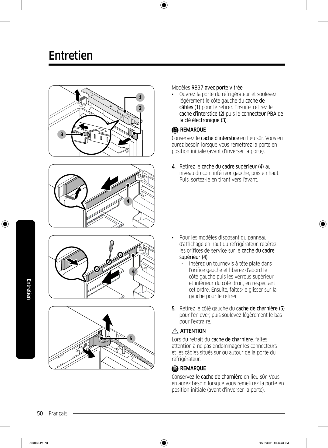 Samsung RB34K6100SS/EF, RB34K6032SS/EF manual Remarque 