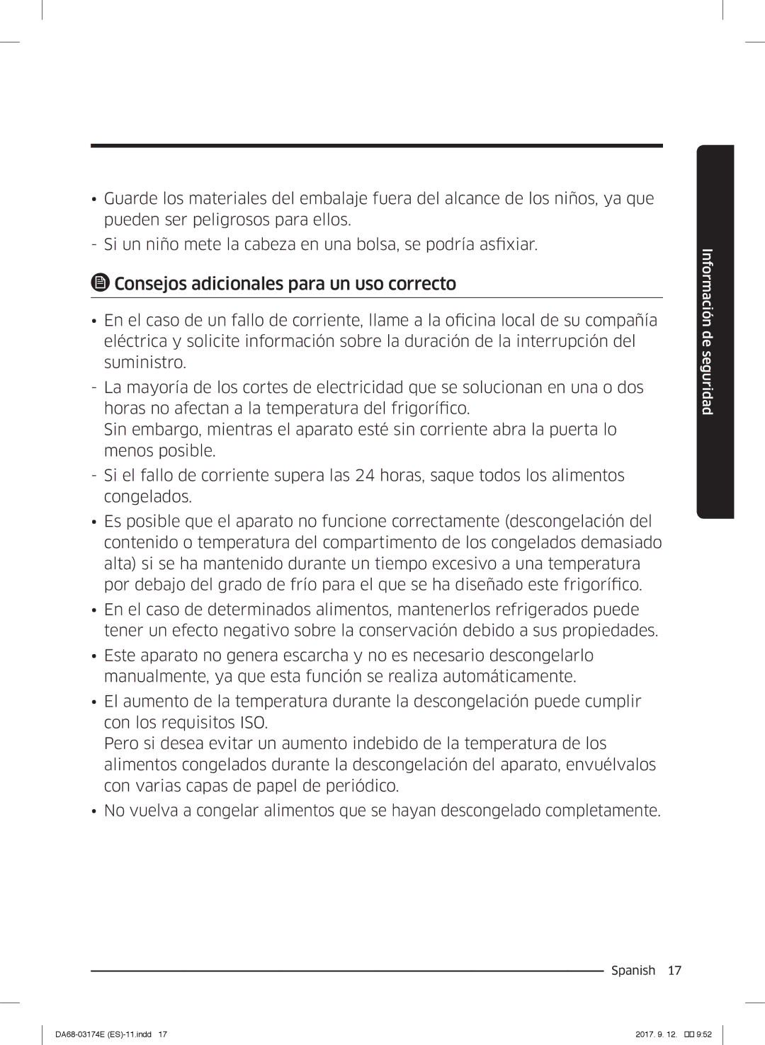 Samsung RB41J7835SR/EF, RB36J8799S4/EF, RB41J7799S4/EF manual Consejos adicionales para un uso correcto 