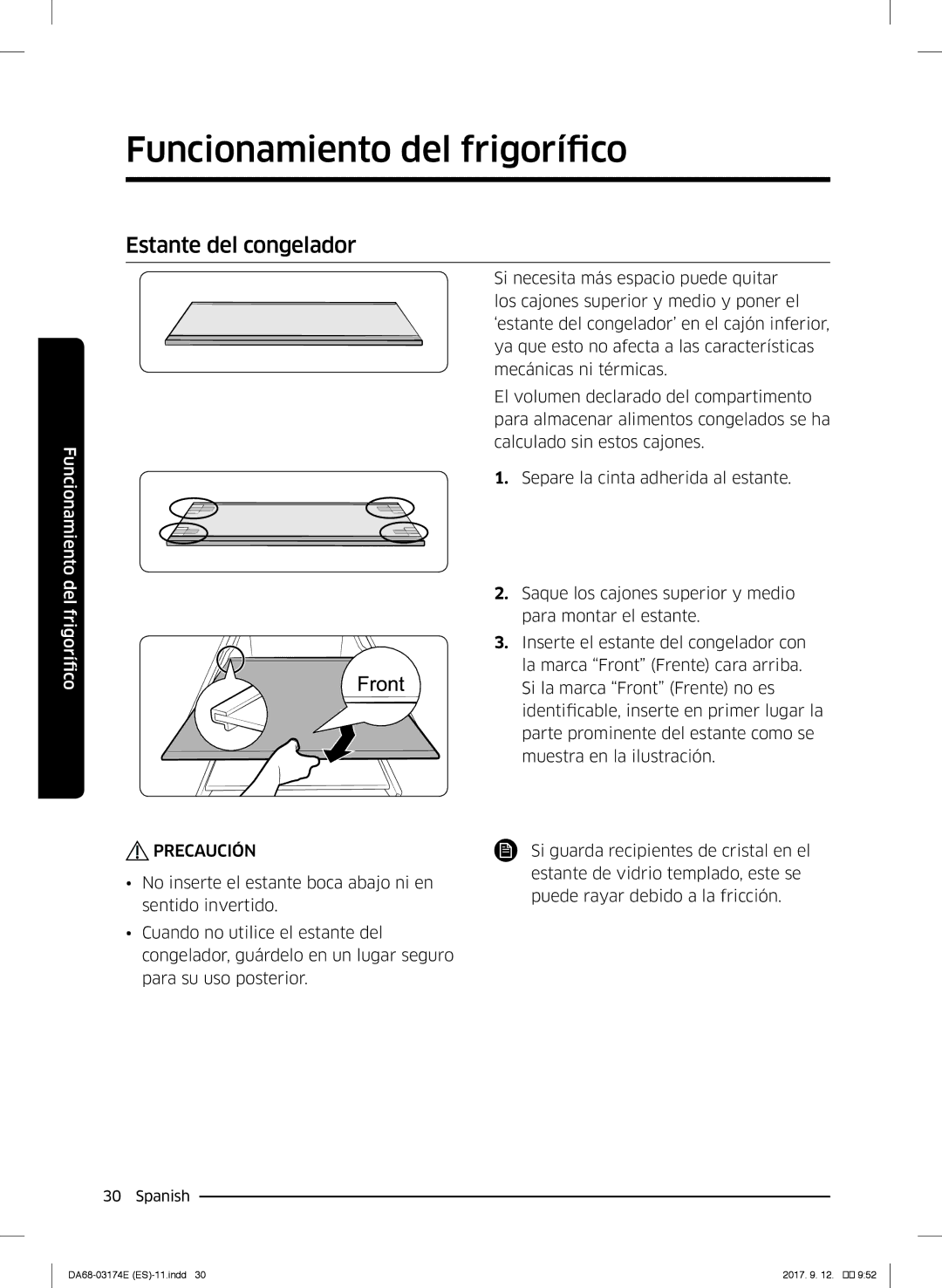 Samsung RB36J8799S4/EF, RB41J7799S4/EF, RB41J7835SR/EF manual Estante del congelador 