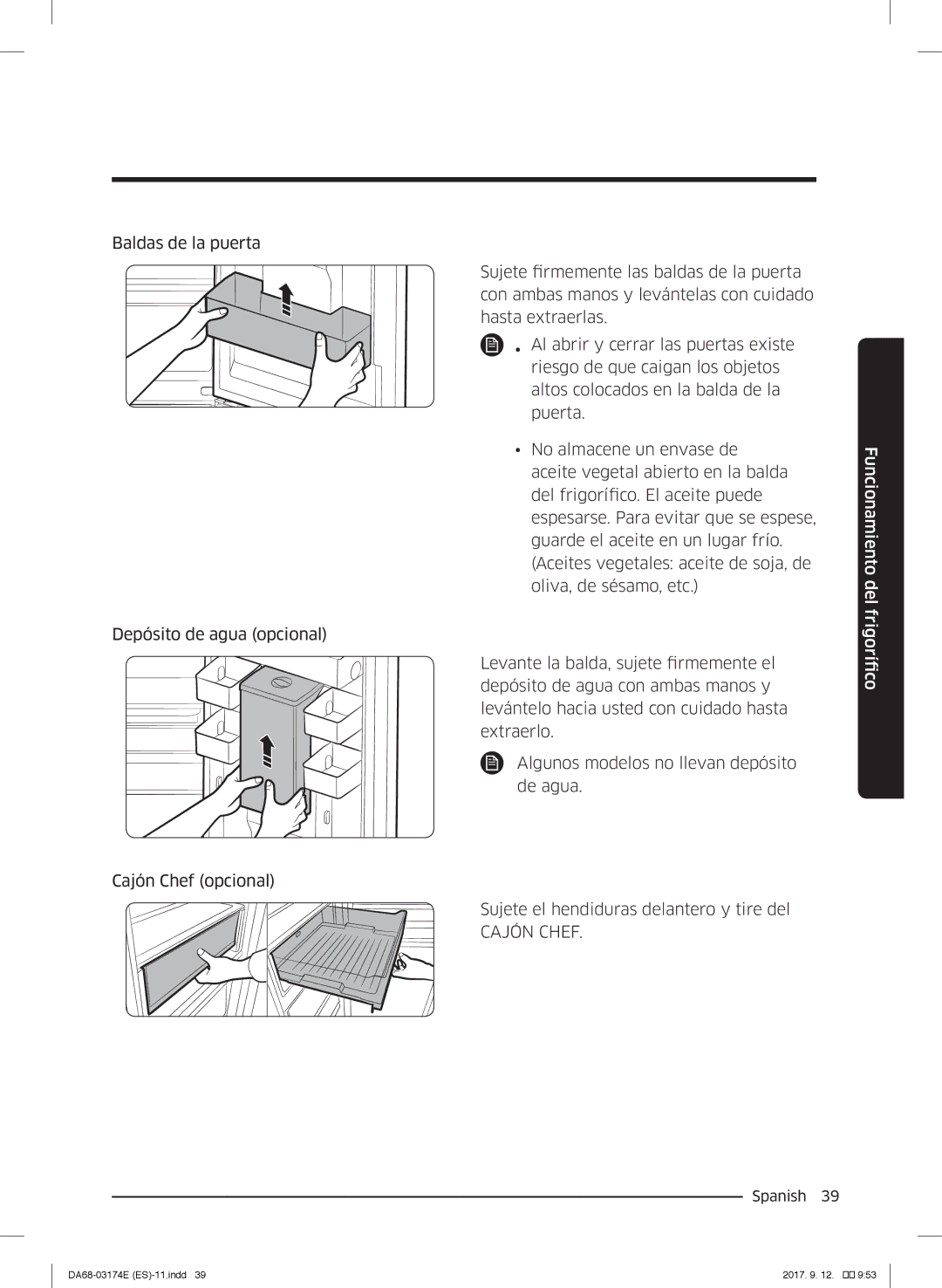 Samsung RB36J8799S4/EF, RB41J7799S4/EF, RB41J7835SR/EF manual Cajón Chef 