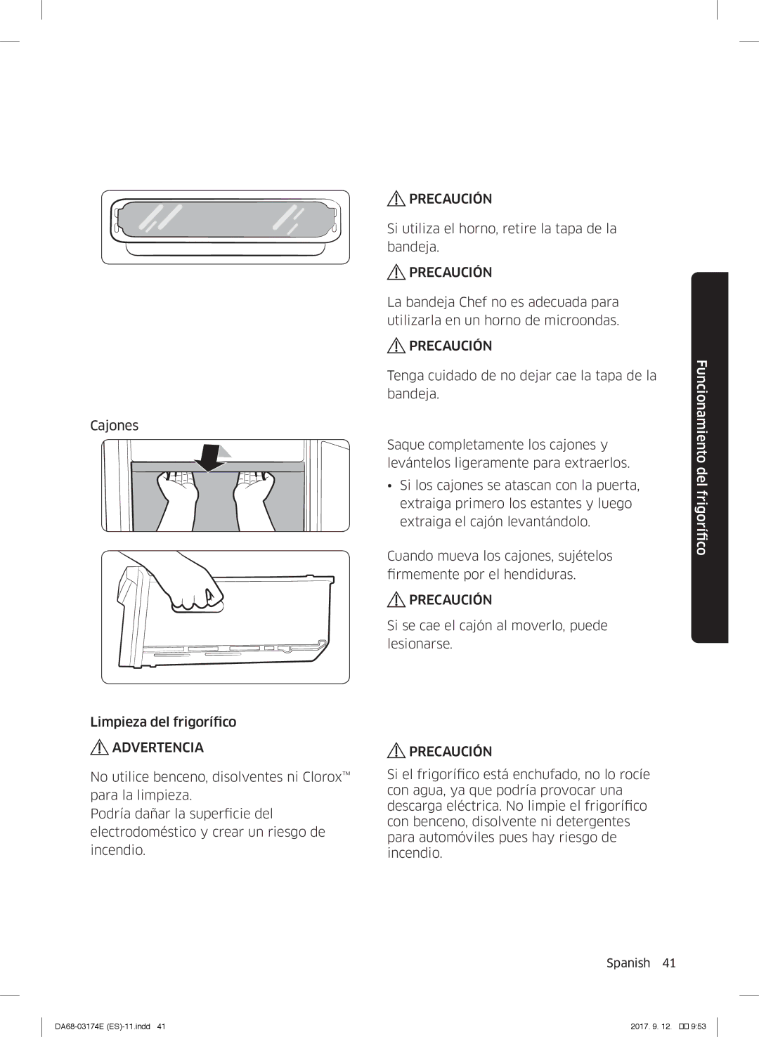 Samsung RB41J7835SR/EF, RB36J8799S4/EF, RB41J7799S4/EF manual Advertencia 