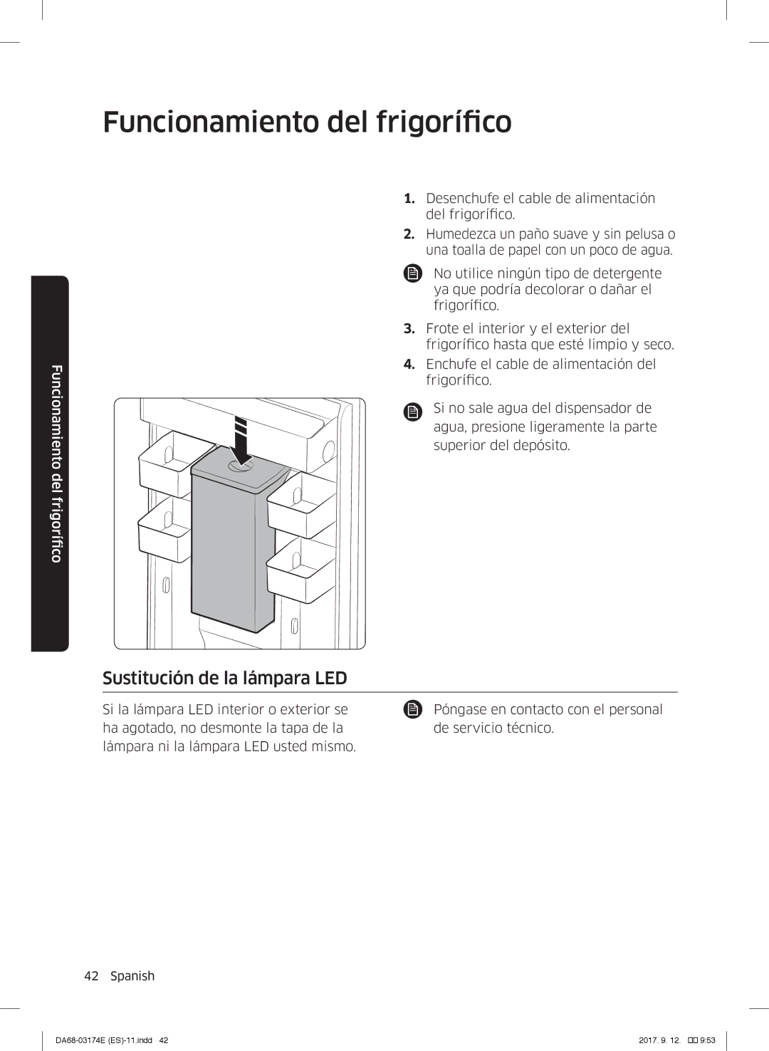 Samsung RB36J8799S4/EF, RB41J7799S4/EF, RB41J7835SR/EF manual Sustitución de la lámpara LED 