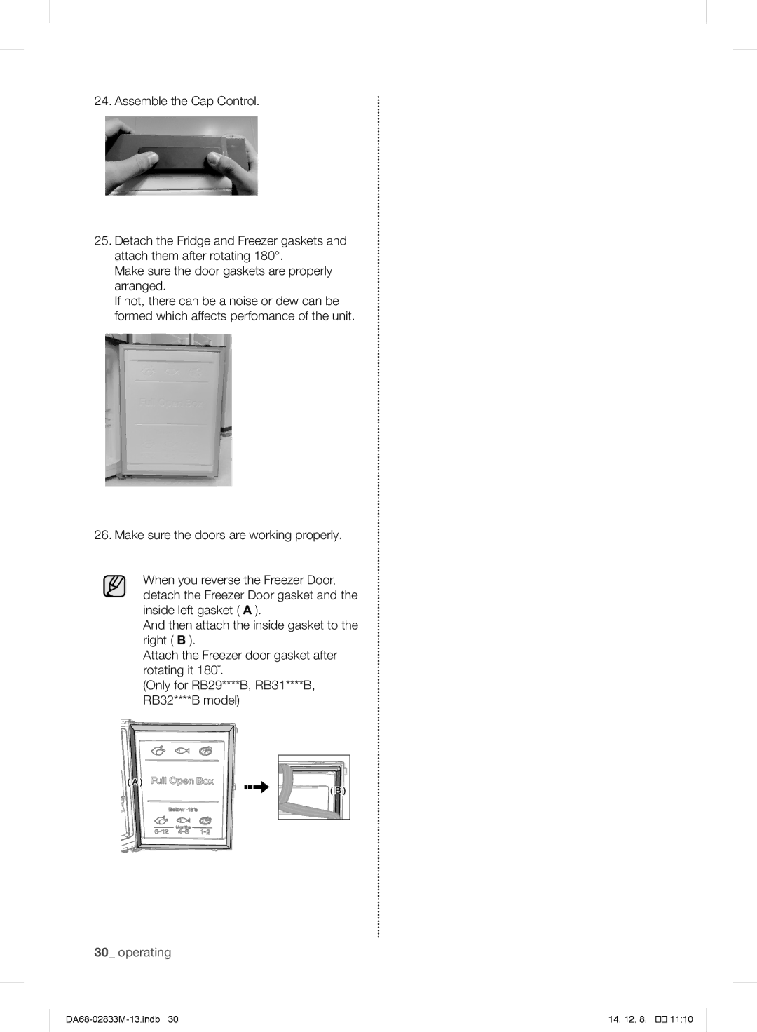 Samsung RB37J5018SA/EF, RB37J5005SA/EF, RB37J500MSA/EF, RB37J5209SA/EF, RB37J5315SS/EF, RB37J5125SS/EF manual Operating 