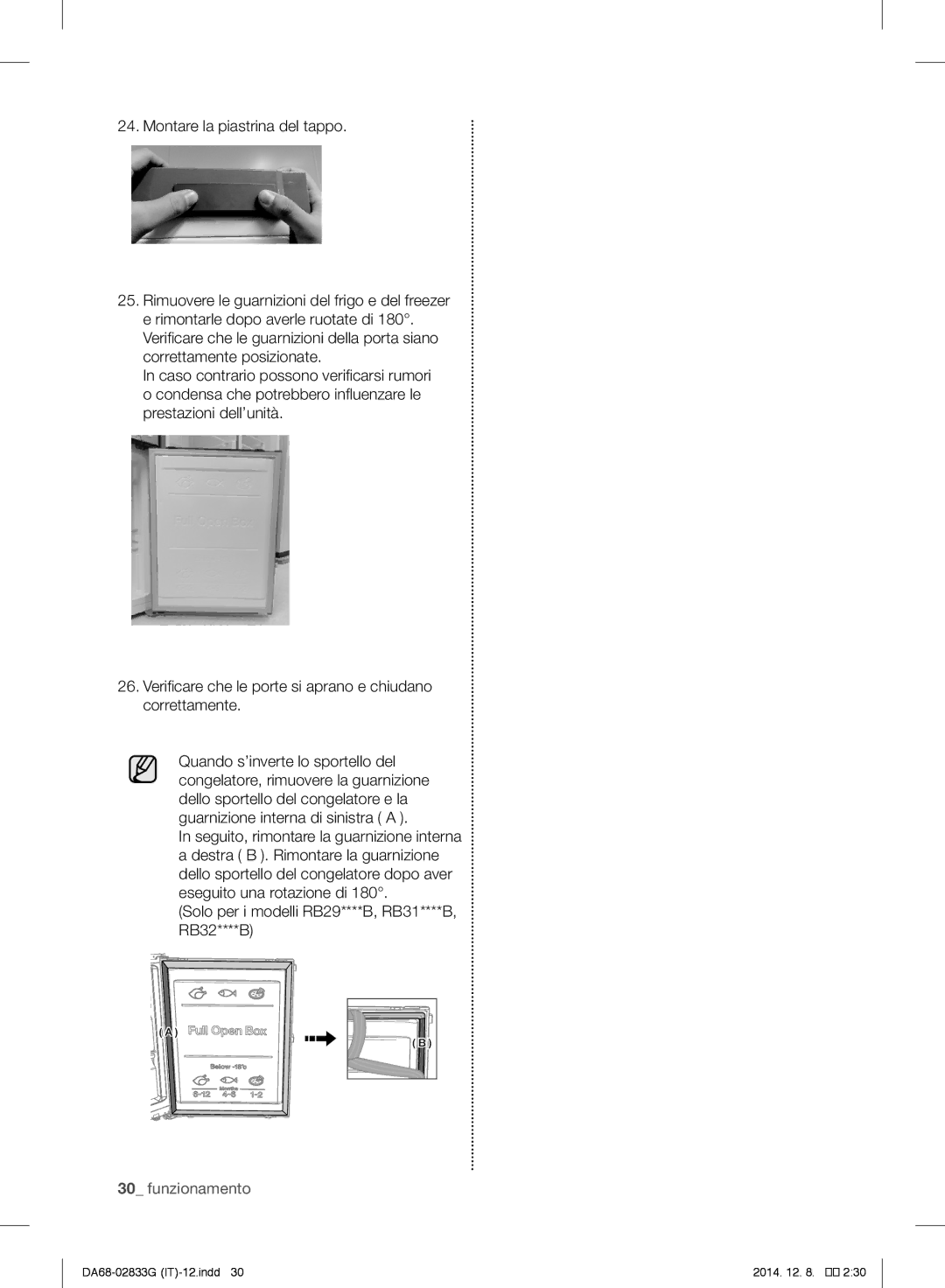 Samsung RB37J5315SS/EF, RB37J5315EF/EF manual Solo per i modelli RB29****B, RB31****B, RB32****B 