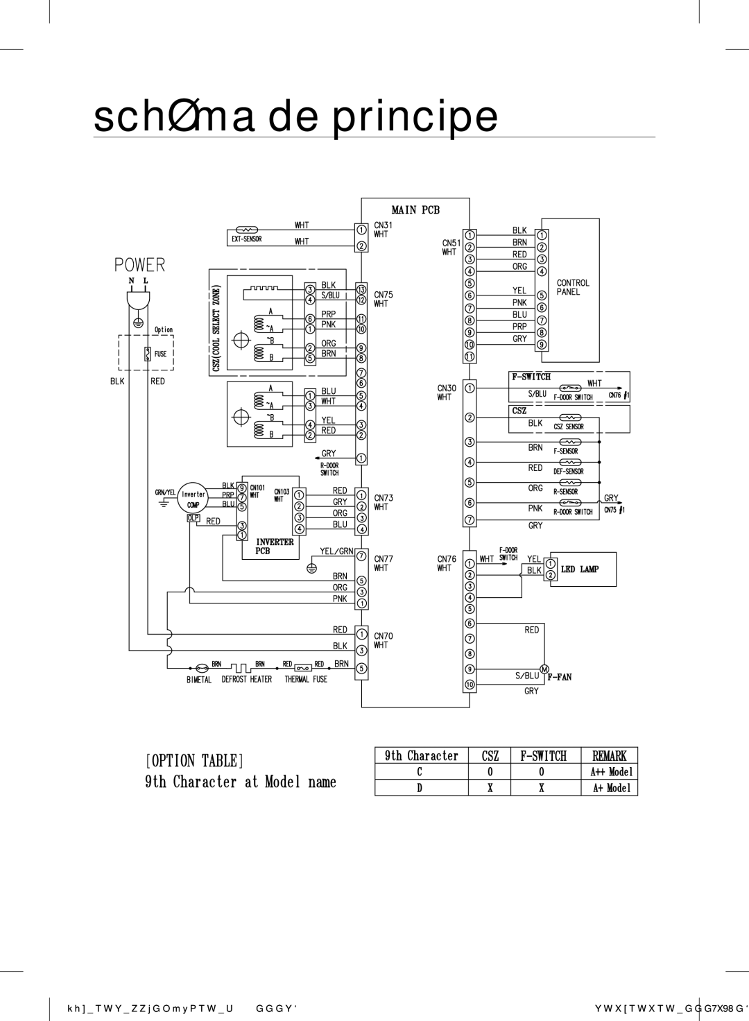 Samsung RB31FSJNDWW/EF, RB37J5325SS/EF, RB31FWJNDWW/EF, RB31FERNBWW/EF, RB29HSR2DWW/EF, RB29FERNCSA/EF manual Schéma de principe 