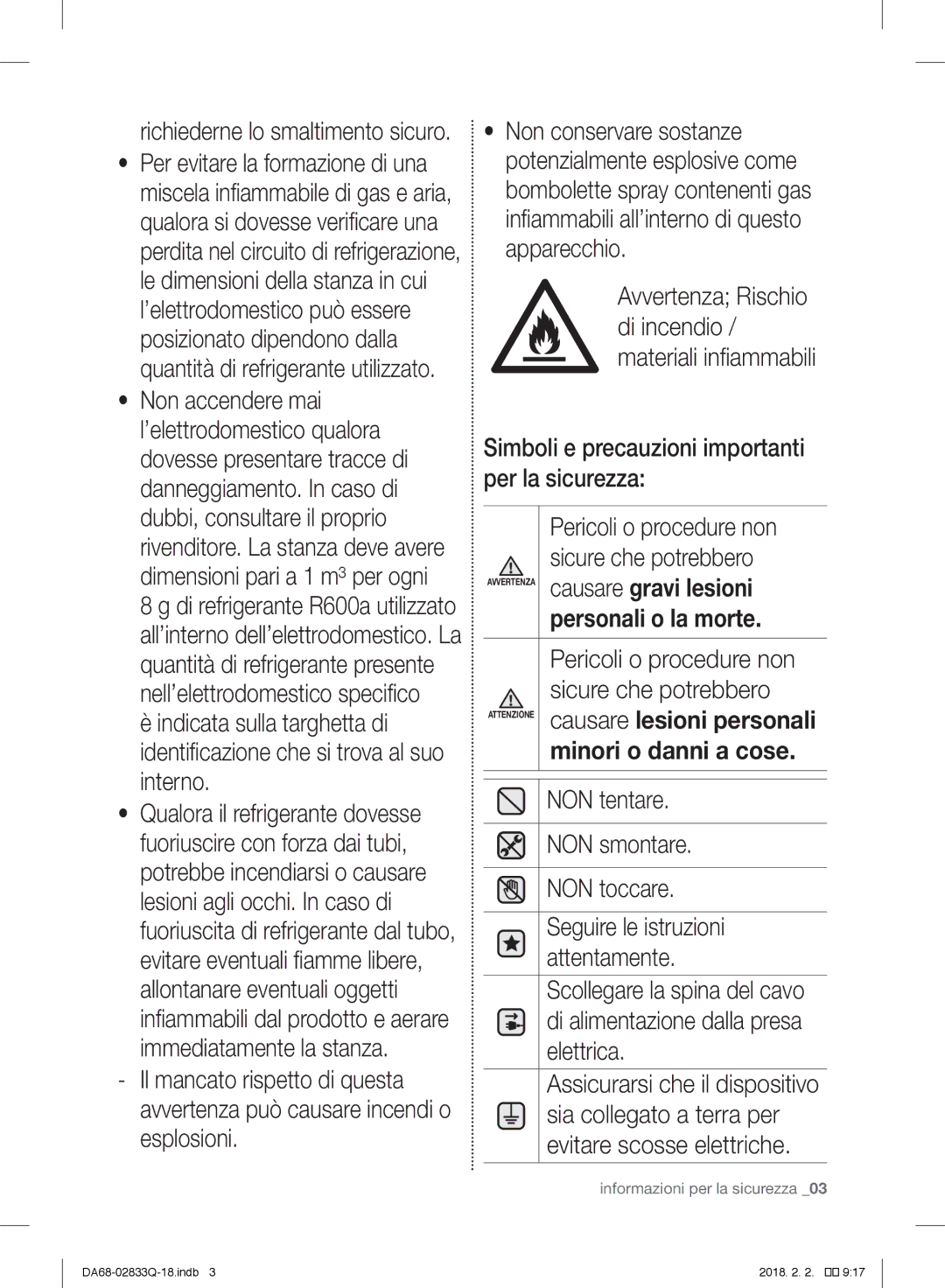 Samsung RB29FDRNDSA/EF manual NON tentare, NON smontare, NON toccare, Seguire le istruzioni, Attentamente, Elettrica 