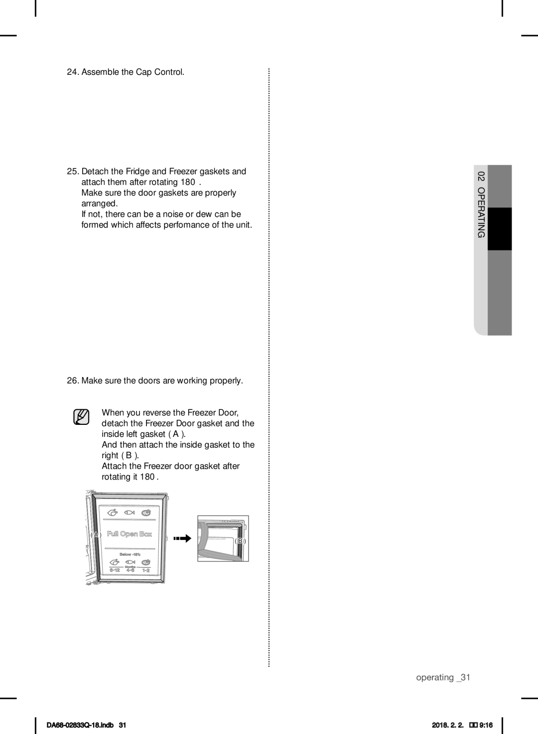 Samsung RB37J5005SA/EF, RB37J5345SS/EF, RB31FEJNCSS/EF, RB37J5349SL/EF, RB29FERNDSA/EF, RB33J3230BC/EF manual Operating 