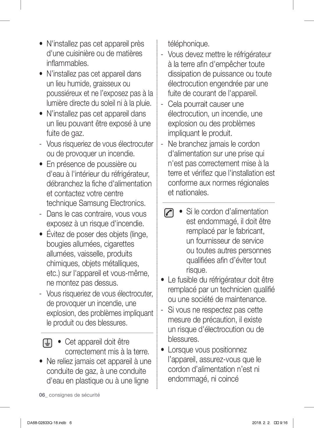 Samsung RB29FEJNBSA/EF, RB37J5345SS/EF, RB37J5005SA/EF, RB31FEJNCSS/EF manual Téléphonique Vous devez mettre le réfrigérateur 