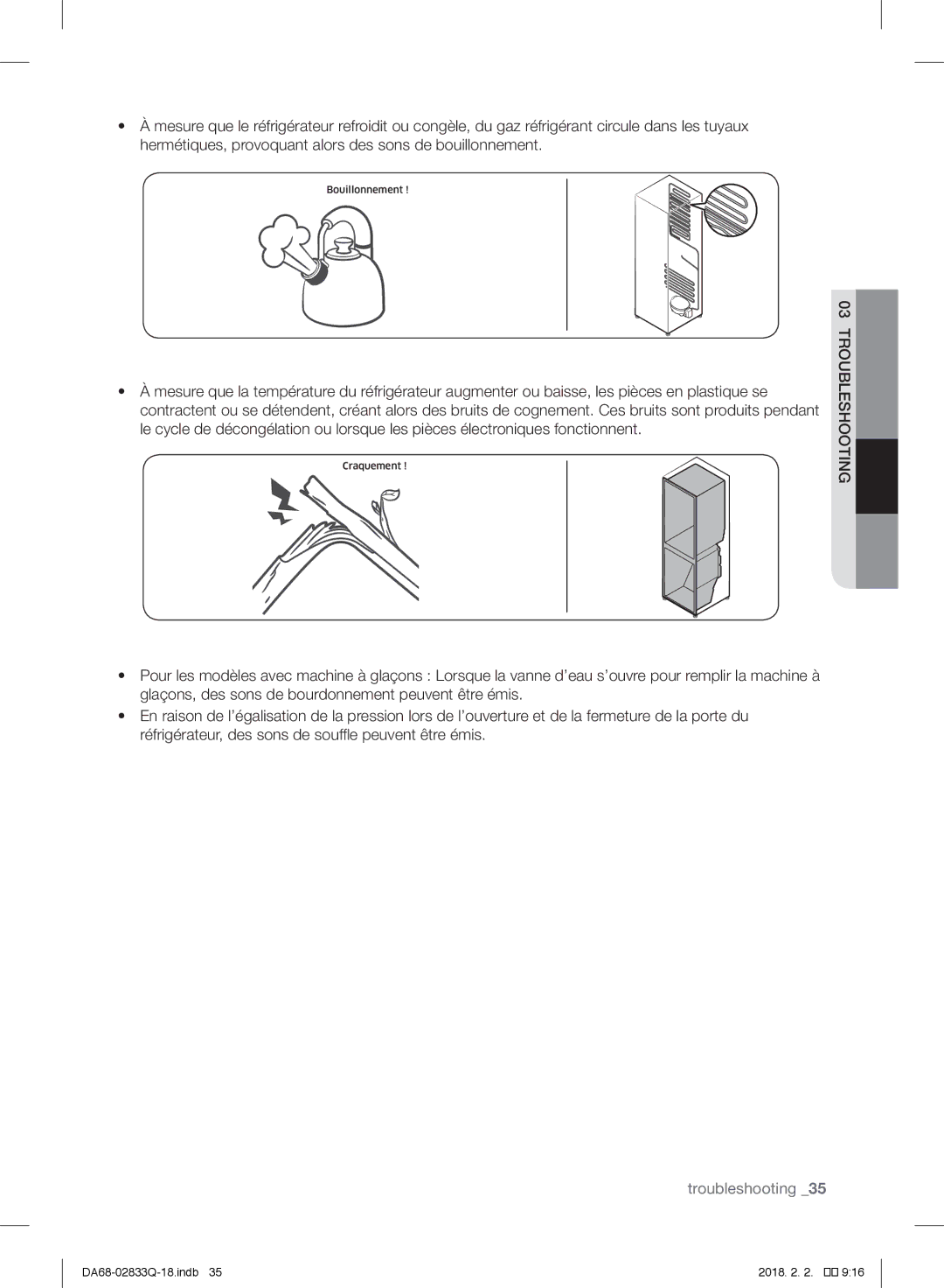 Samsung RB29FSRNDWW/EF, RB37J5345SS/EF, RB37J5005SA/EF, RB31FEJNCSS/EF, RB37J5349SL/EF, RB29FERNDSA/EF manual Bouillonnement 