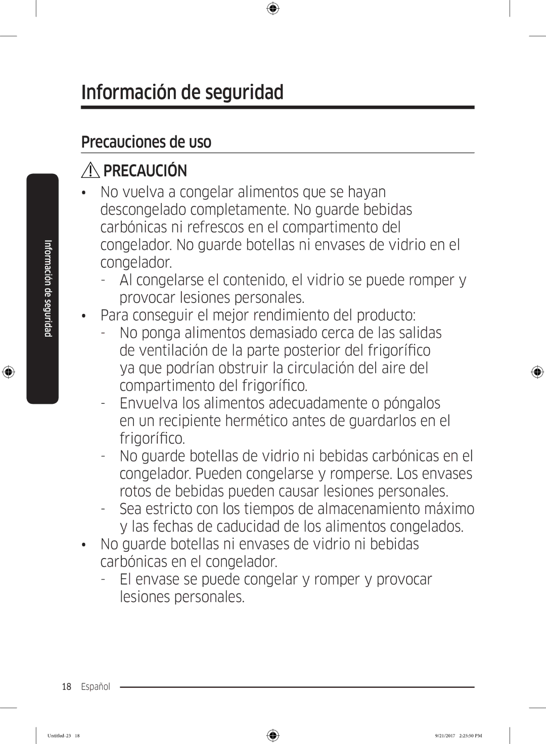 Samsung RB37K6033SS/EF manual Precauciones de uso 