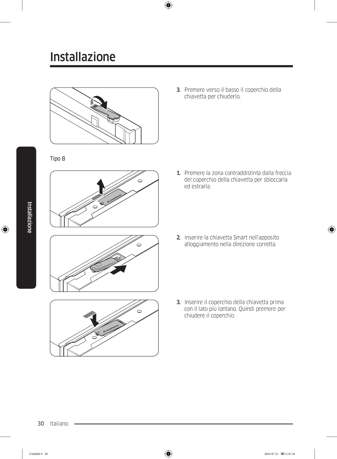 Samsung RB37K63612C/EF, RB34K6032SS/EF, RB37K63611L/EF, RB34K6232SS/EF, RB37K63632C/EF manual Installazione 