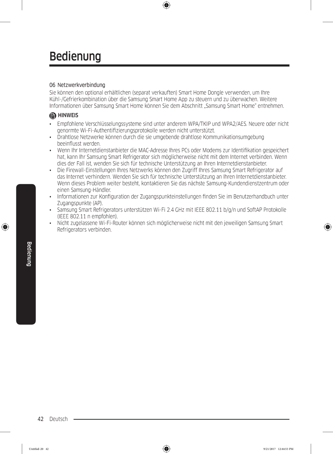 Samsung RB34K6032SS/EF, RB37K63612C/EF, RB34K6100SS/EF, RB33K3000SA/EF manual Netzwerkverbindung 