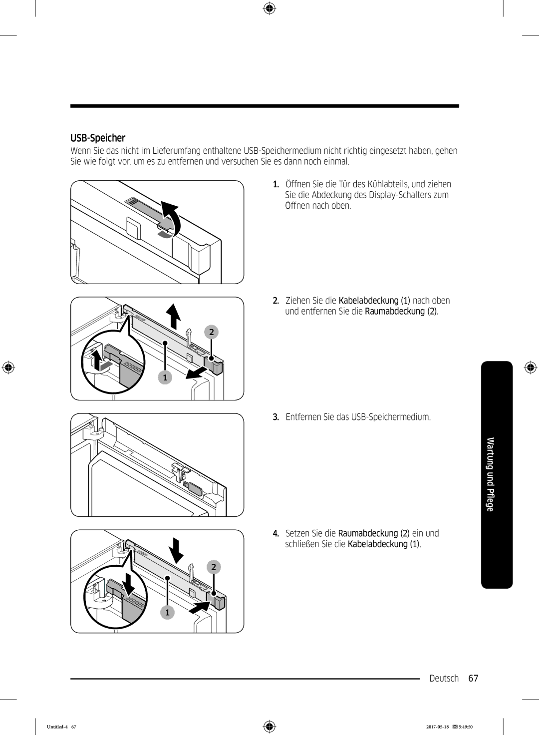 Samsung RB38M7998S4/EF, RB38K7998S4/EF, RL37J501MSA/EG manual USB-Speicher 