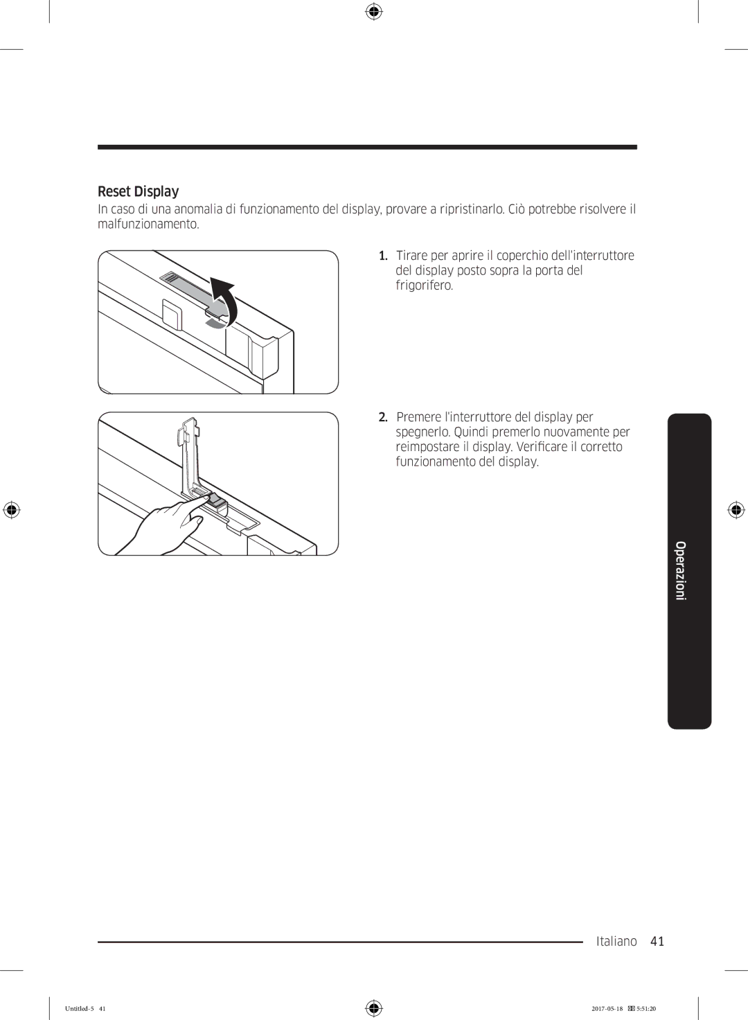 Samsung RB38M7998S4/EF, RB38K7998S4/EF, RL37J501MSA/EG manual Reset Display 