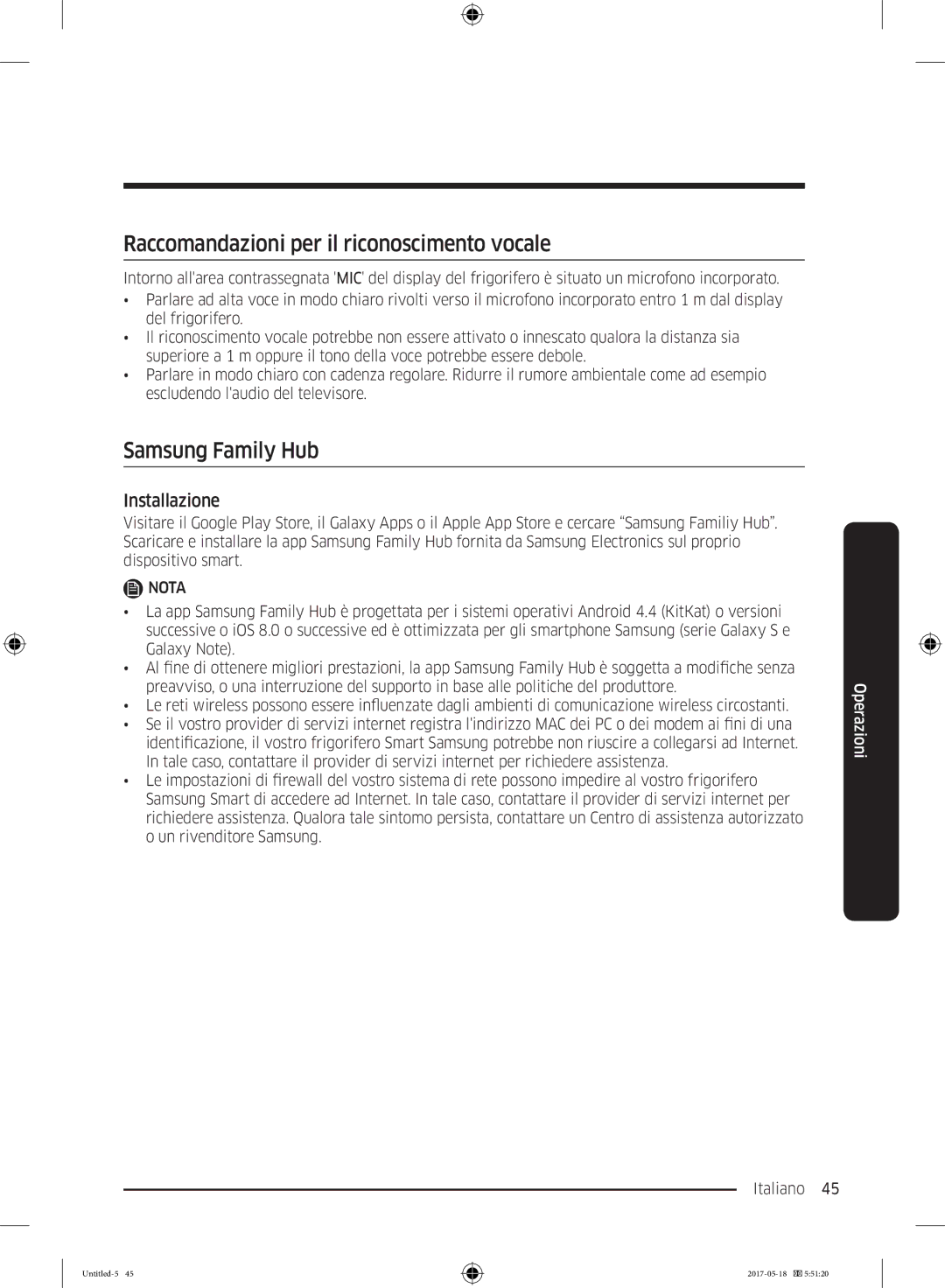 Samsung RB38K7998S4/EF, RL37J501MSA/EG, RB38M7998S4/EF Raccomandazioni per il riconoscimento vocale, Samsung Family Hub 