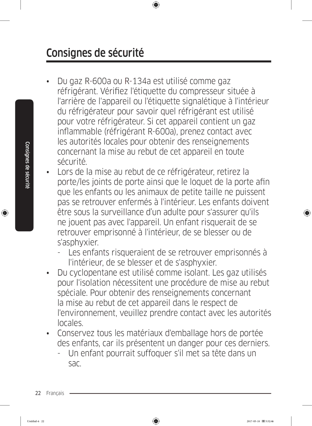 Samsung RB38M7998S4/EF, RB38K7998S4/EF, RL37J501MSA/EG manual Consignes de sécurité 