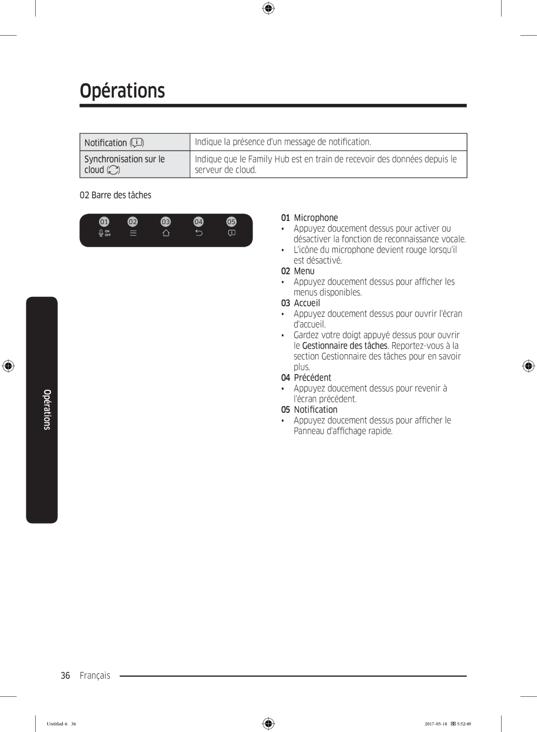 Samsung RL37J501MSA/EG, RB38K7998S4/EF, RB38M7998S4/EF manual Opérations 