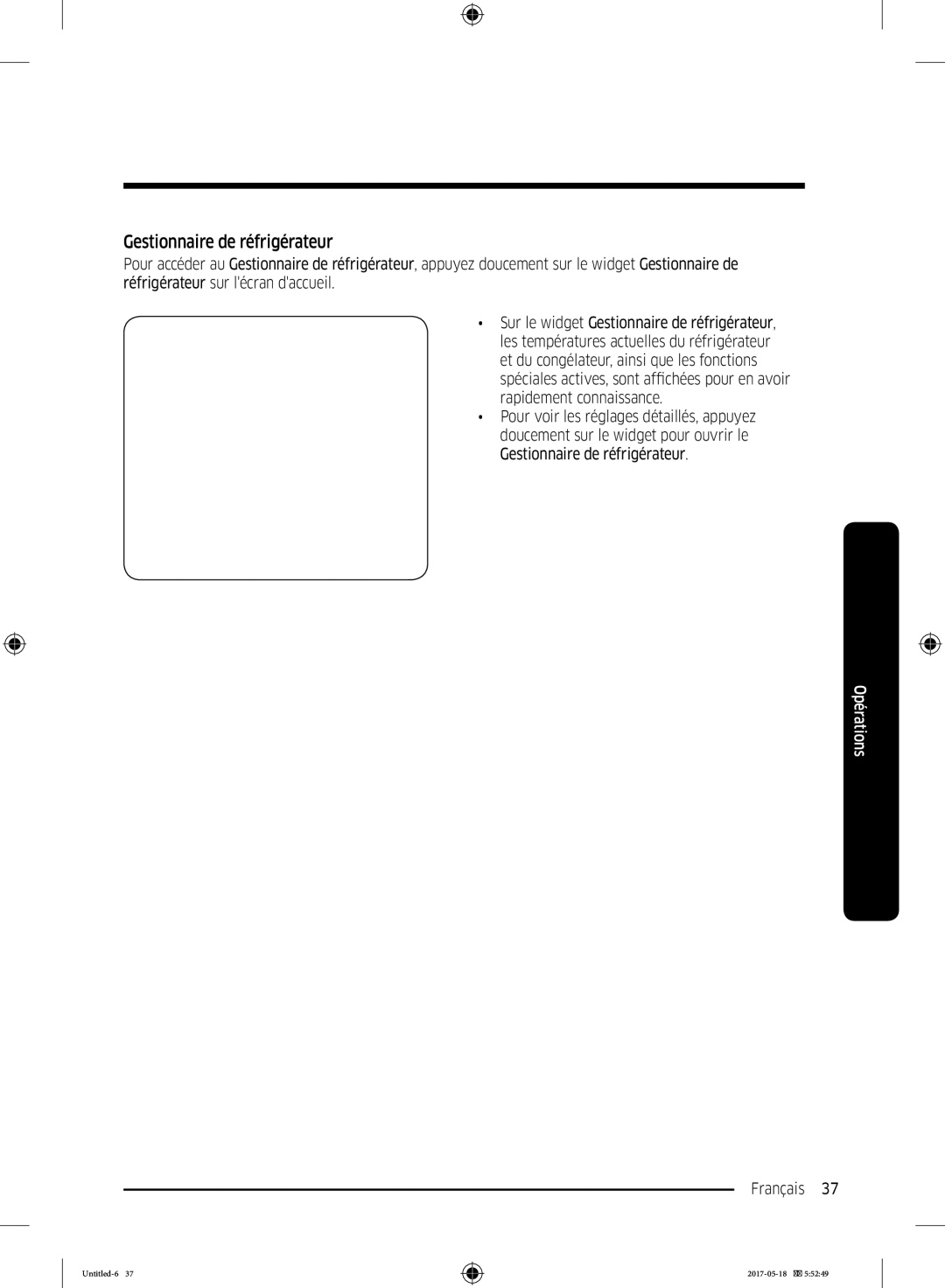 Samsung RB38M7998S4/EF, RB38K7998S4/EF, RL37J501MSA/EG manual Gestionnaire de réfrigérateur, Français  