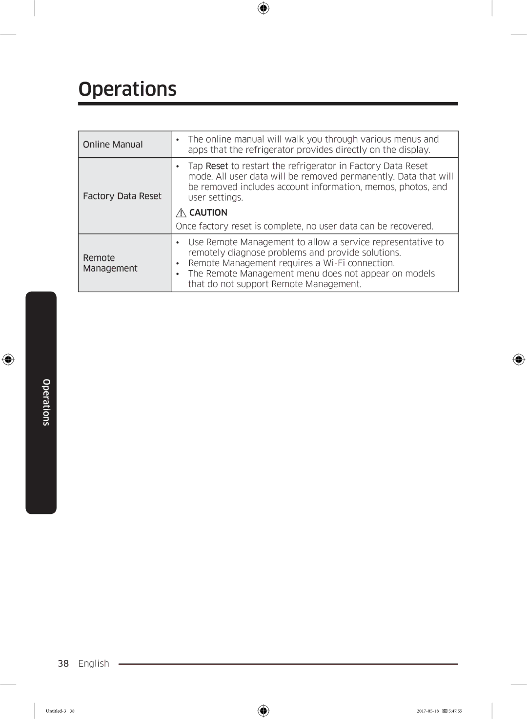 Samsung RB38M7998S4/EF, RB38K7998S4/EF, RL37J501MSA/EG manual Operations 