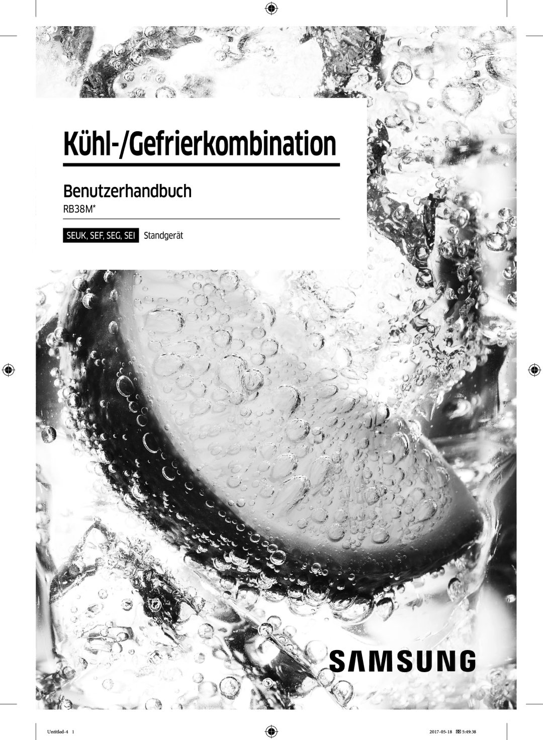 Samsung RB38M7998S4/EF, RB38K7998S4/EF, RL37J501MSA/EG manual Kühl-/Gefrierkombination 