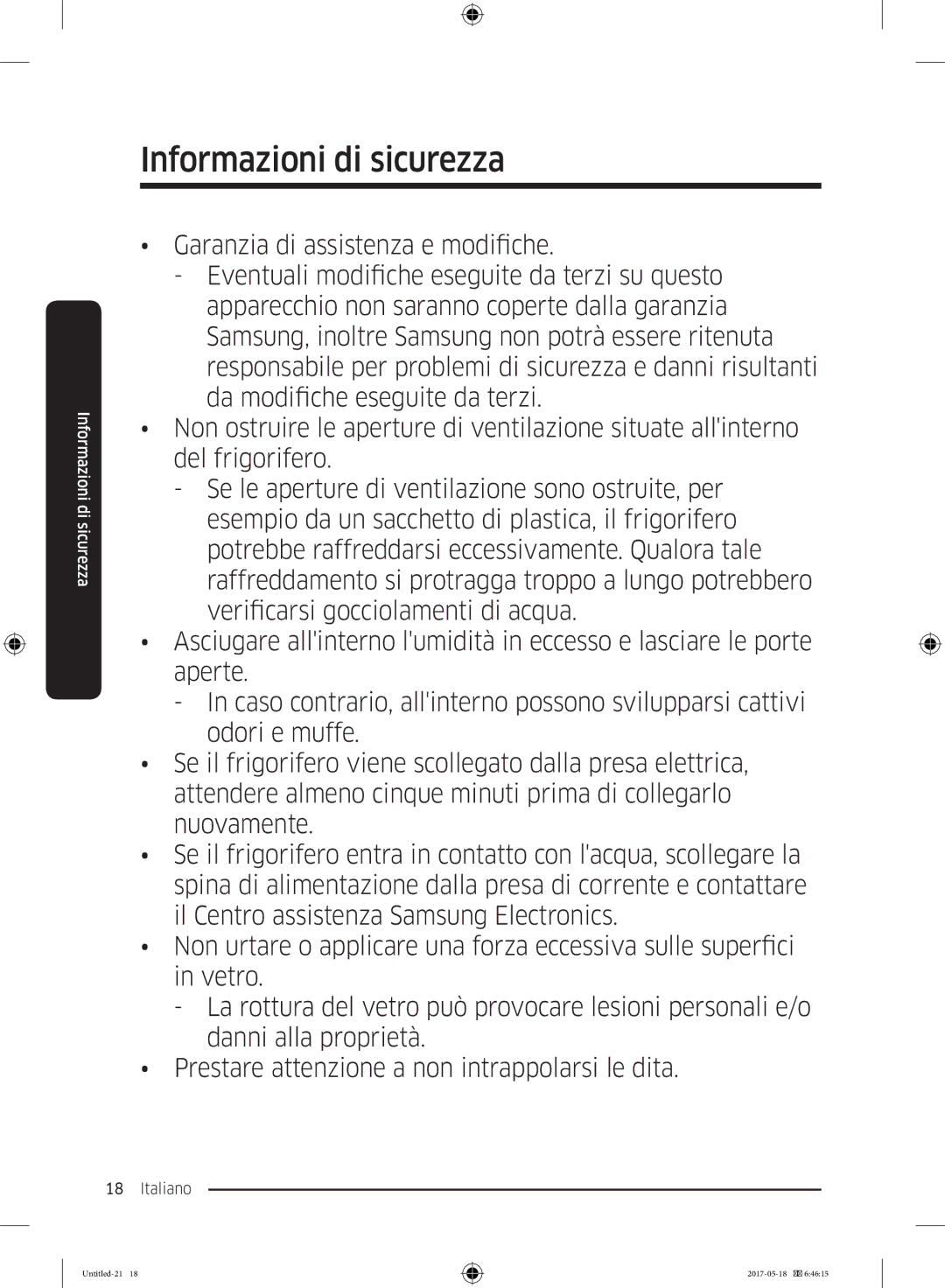 Samsung RB38K7998S4/EF manual Informazioni di sicurezza 