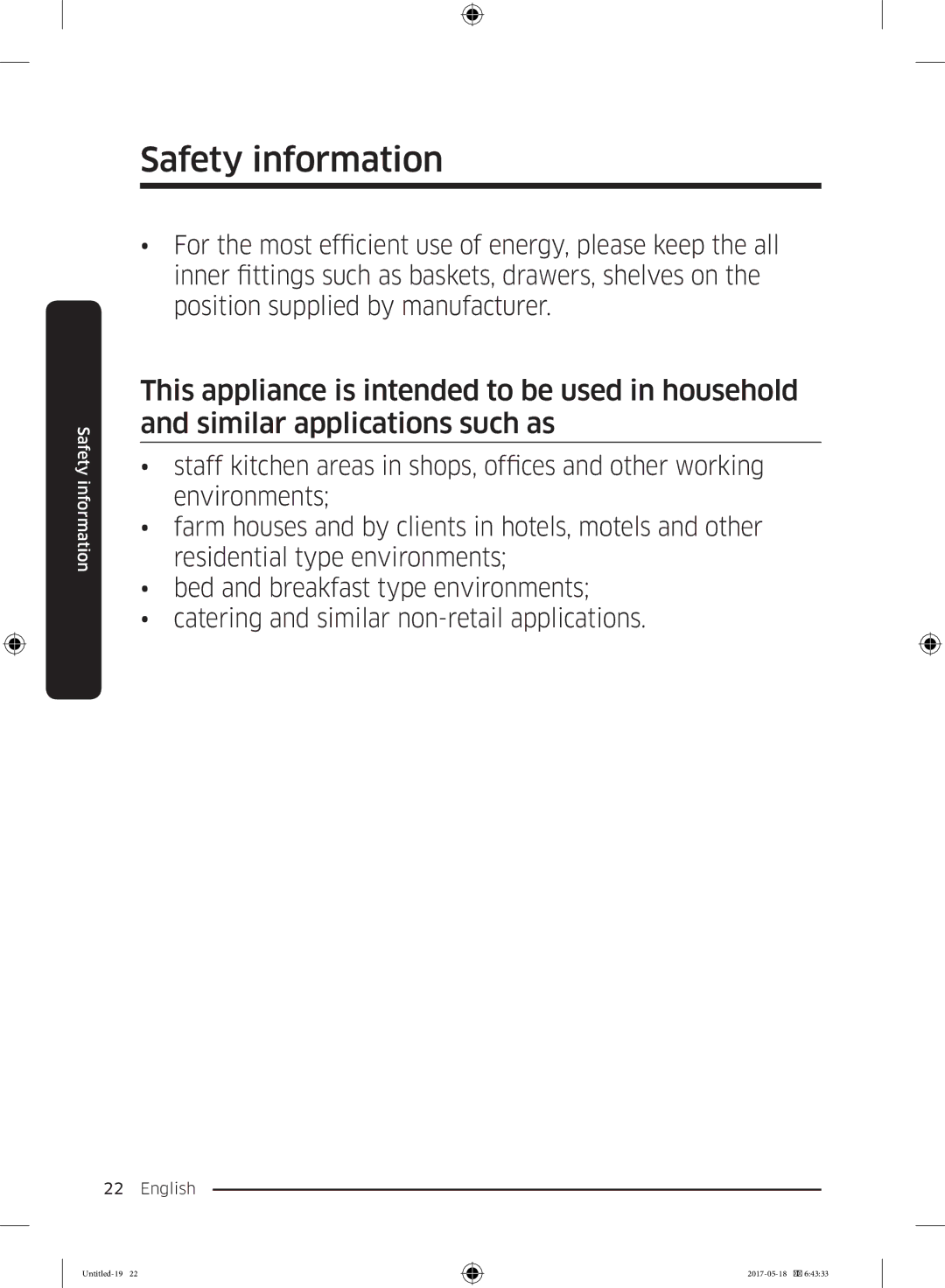 Samsung RB38K7998S4/EF manual Safety information 