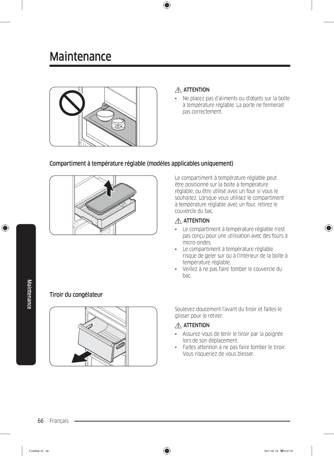 Samsung RB38K7998S4/EF manual Tiroir du congélateur 