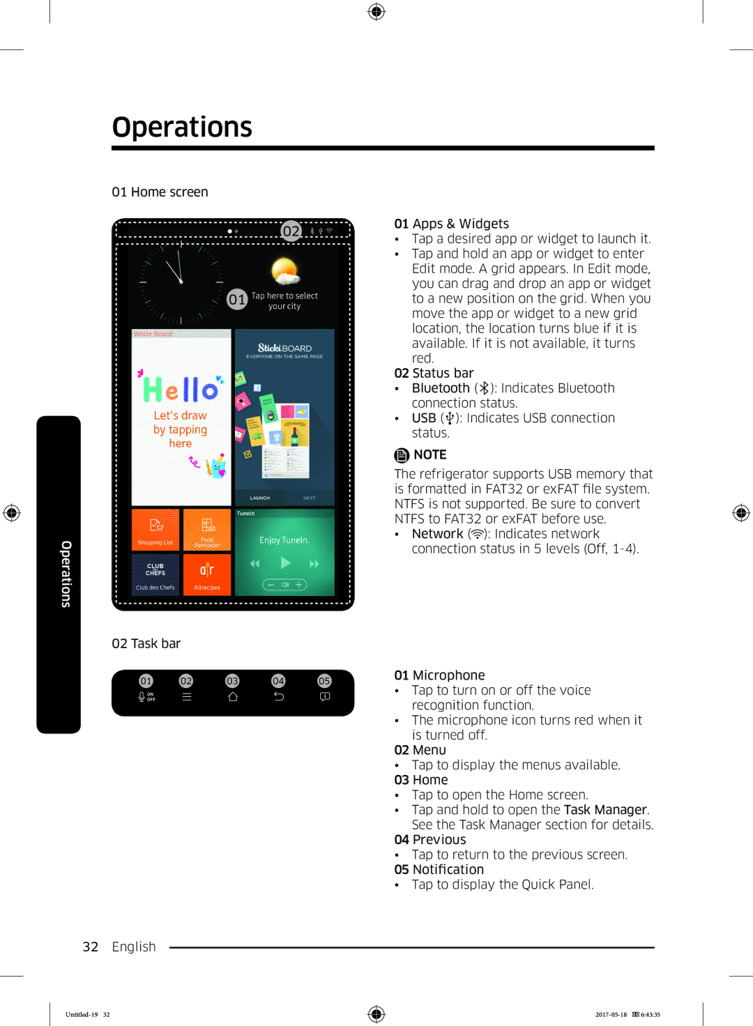 Samsung RB38K7998S4/EF manual Operations 