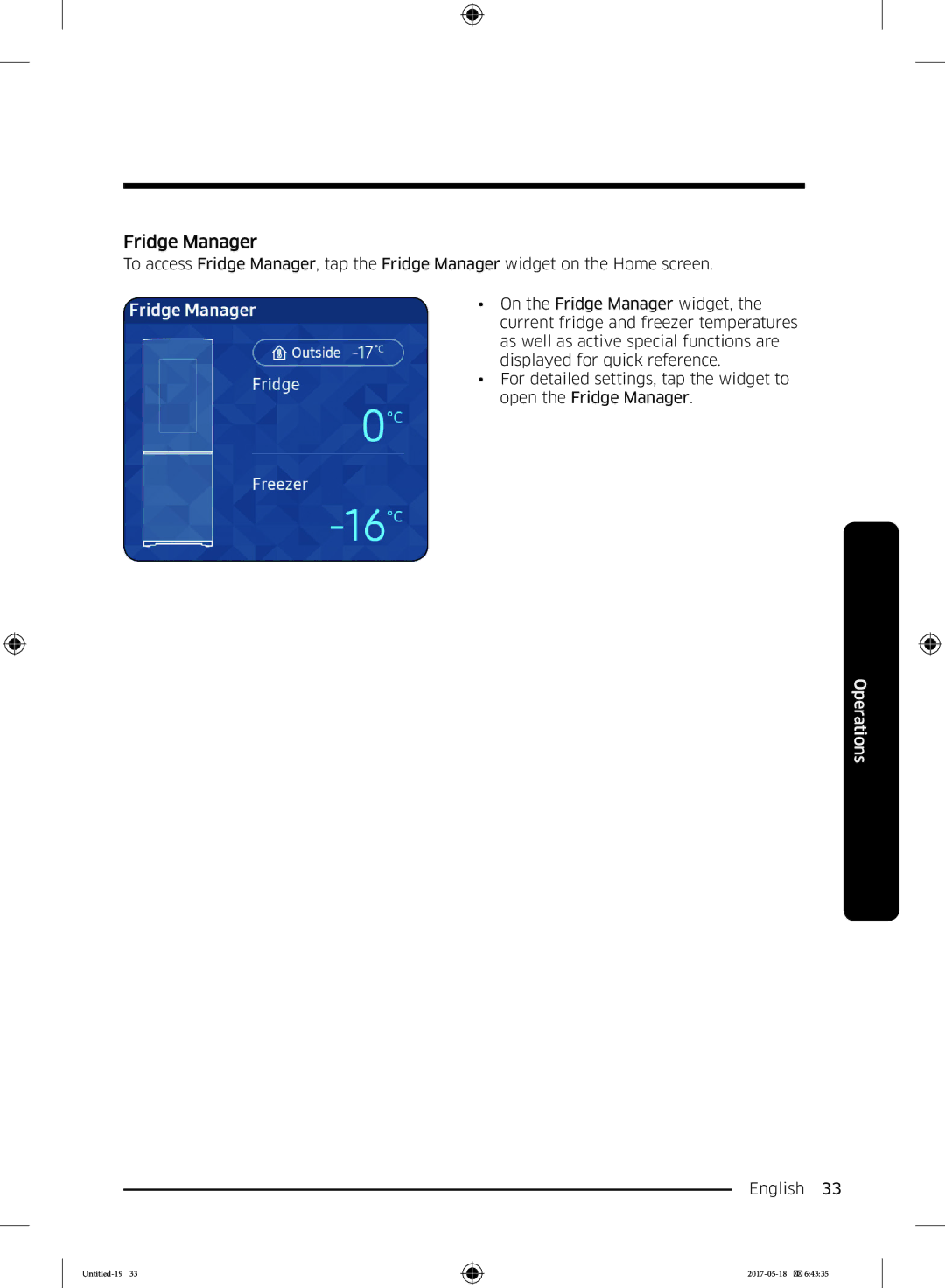 Samsung RB38K7998S4/EF manual Fridge Manager 