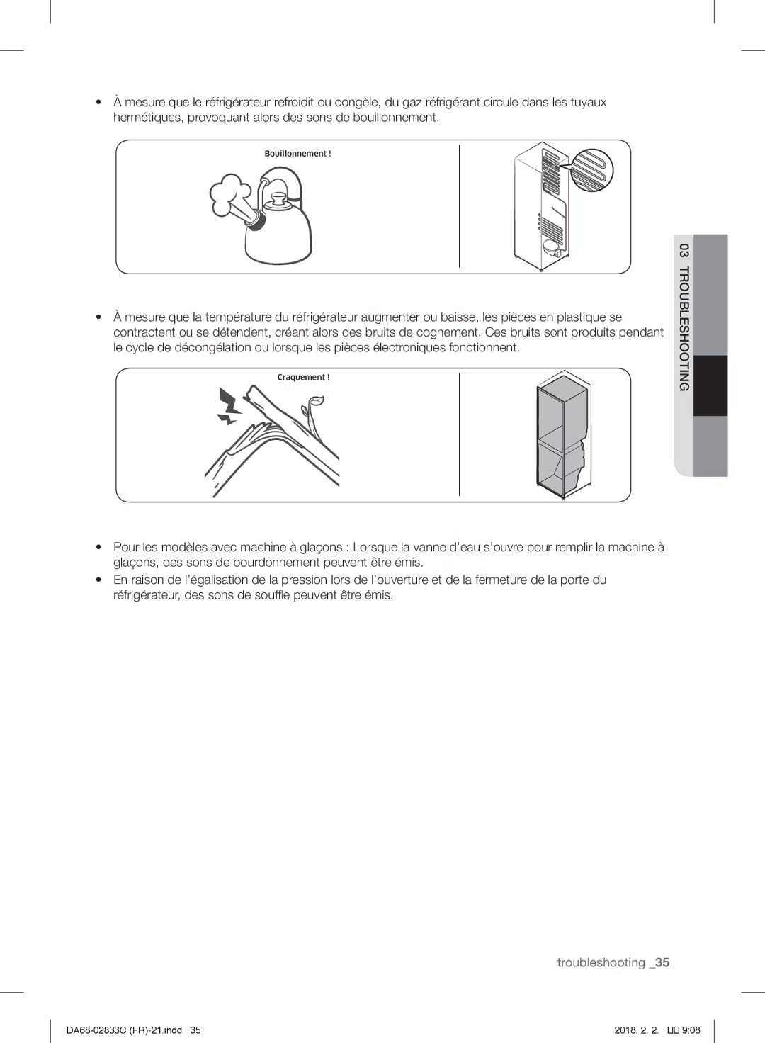 Samsung RB37J5325SS/EF, RB3EJ5200WW/EF, RB30J3700WW/EF, RB37J5700SA/EF, RB37J5600SA/EF, RB37J5000SA/EF manual Bouillonnement 