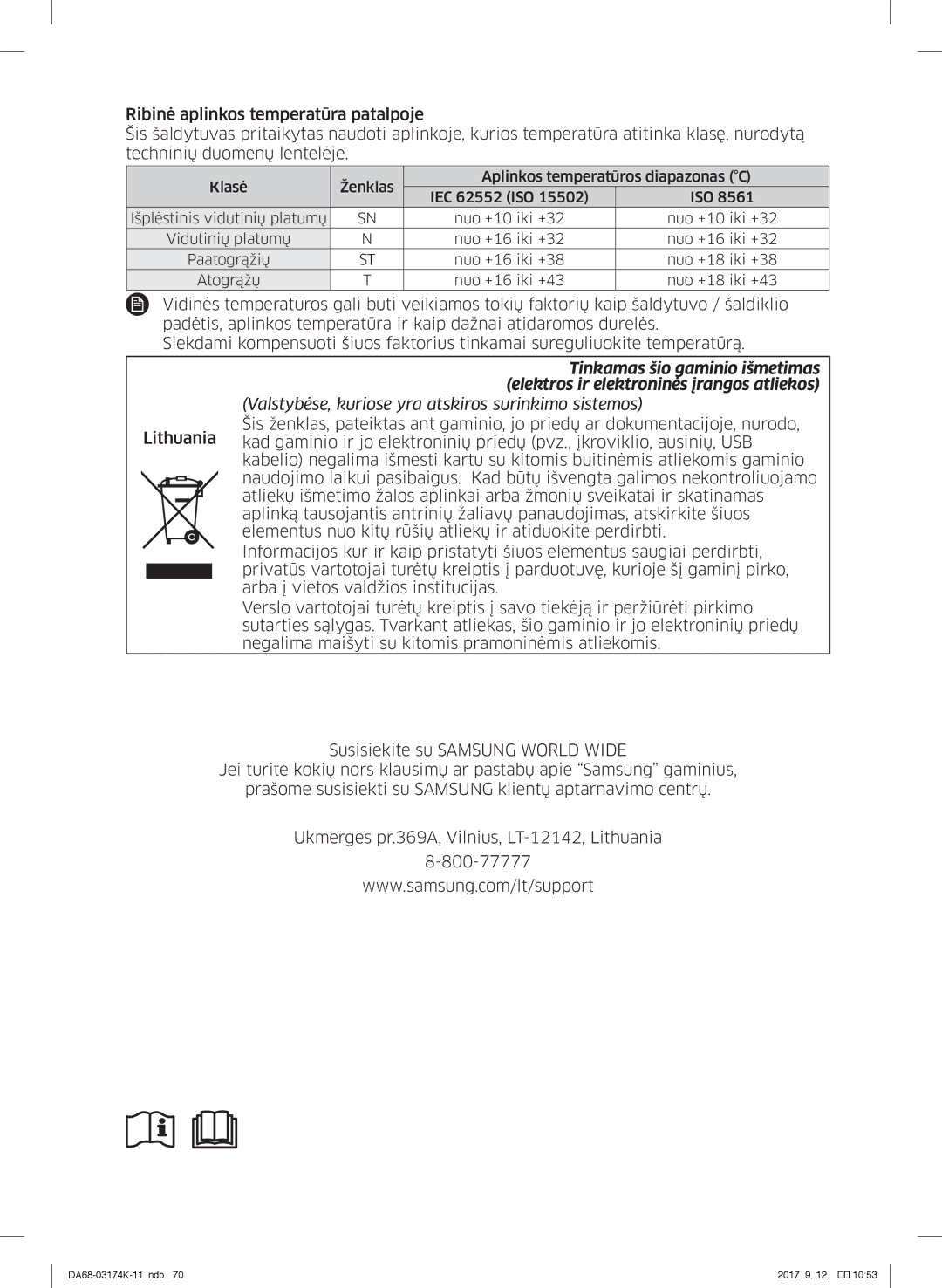 Samsung RB41J7810SR/EF, RB41J7235SR/EF, RB41J7215SR/EF, RB41J7859S4/EF Valstybėse, kuriose yra atskiros surinkimo sistemos 