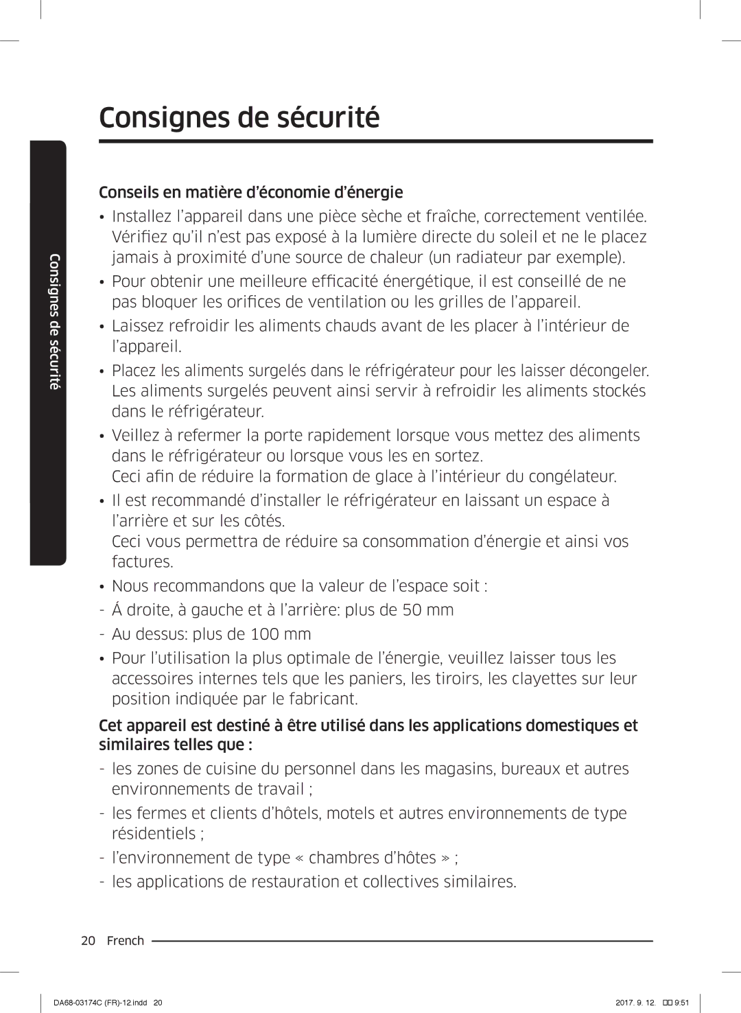 Samsung RB41J7000WW/EF, RB41J7359S4/EF, RB41J7215SR/EF, RB33J3000WW/EF, RB41J7859S4/EF Consignes deConignesécuritéde sécurité 