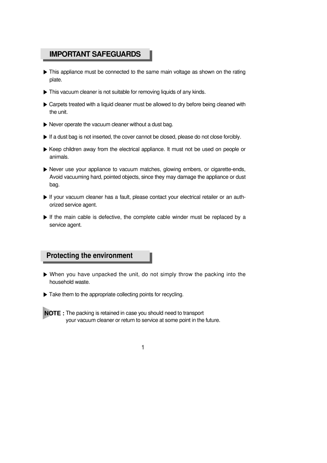 Samsung RC-5513V manual Important Safeguards 