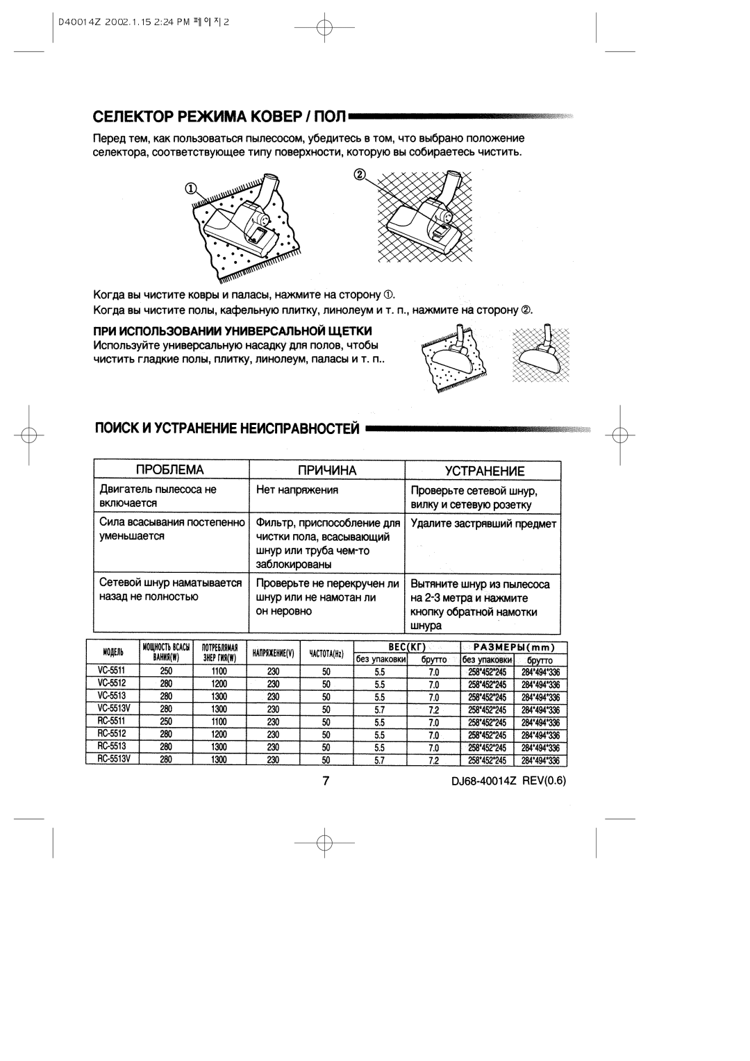 Samsung RC5511/KBWU, RC5511/SBWU, RC5511/MBWU manual 