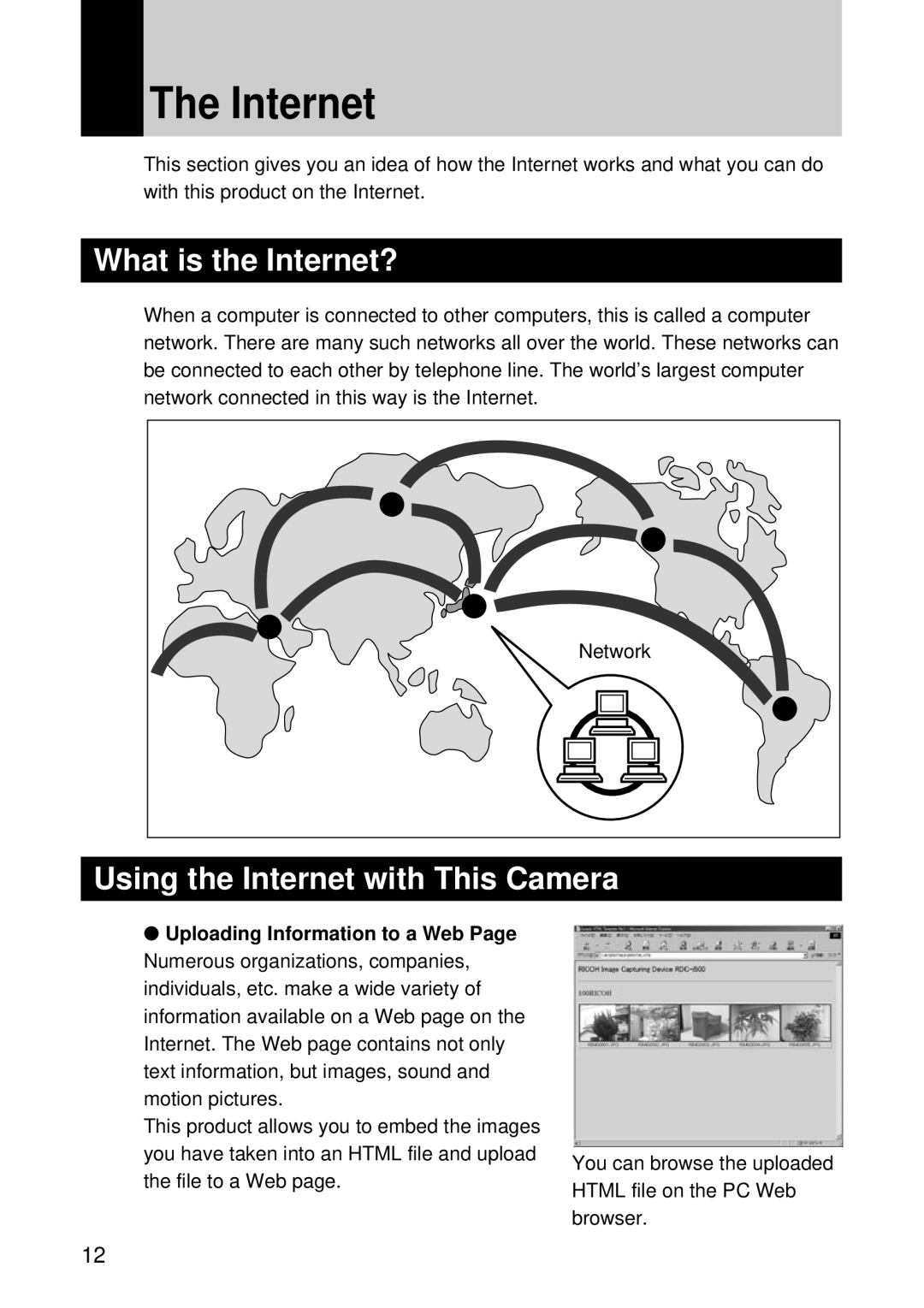 Samsung RDC-I500 manual What is the Internet?, Using the Internet with This Camera 