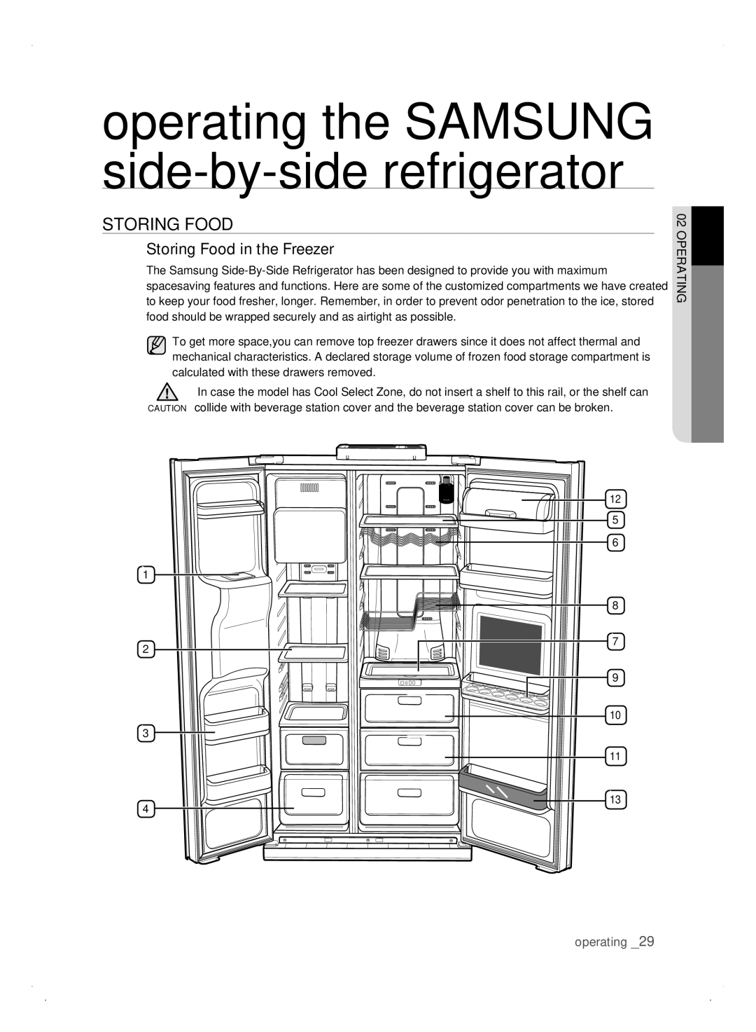 Samsung Refrigerator user manual Storing fooD, Storing Food in the Freezer 