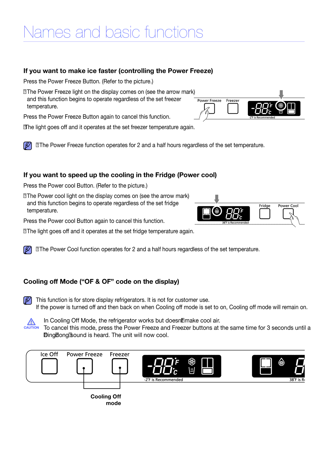 Samsung RF197ABRS/XAA, RF217ABPN/XAA manual If you want to make ice faster controlling the Power Freeze 