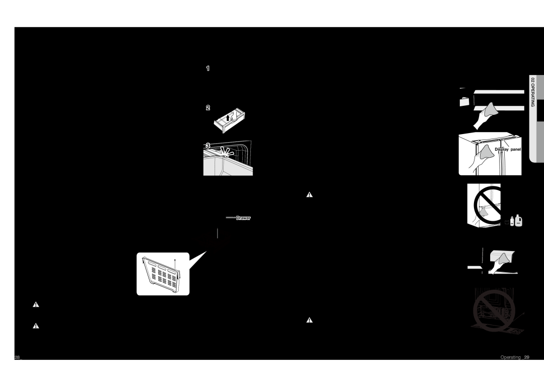 Samsung RF197ACBP Removing The Freezer Accessories, Cleaning The Refrigerator, Pull Out Drawer, Cleaning the Interior 