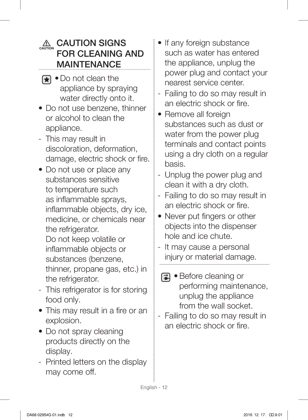 Samsung RF23HCEDBSR/ML manual Maintenance 