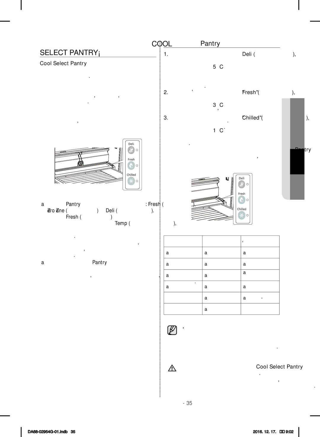 Samsung RF23HCEDBSR/ML manual Пользование Ящиком Cool Select Pantry, Кнопка выбора Pantry 