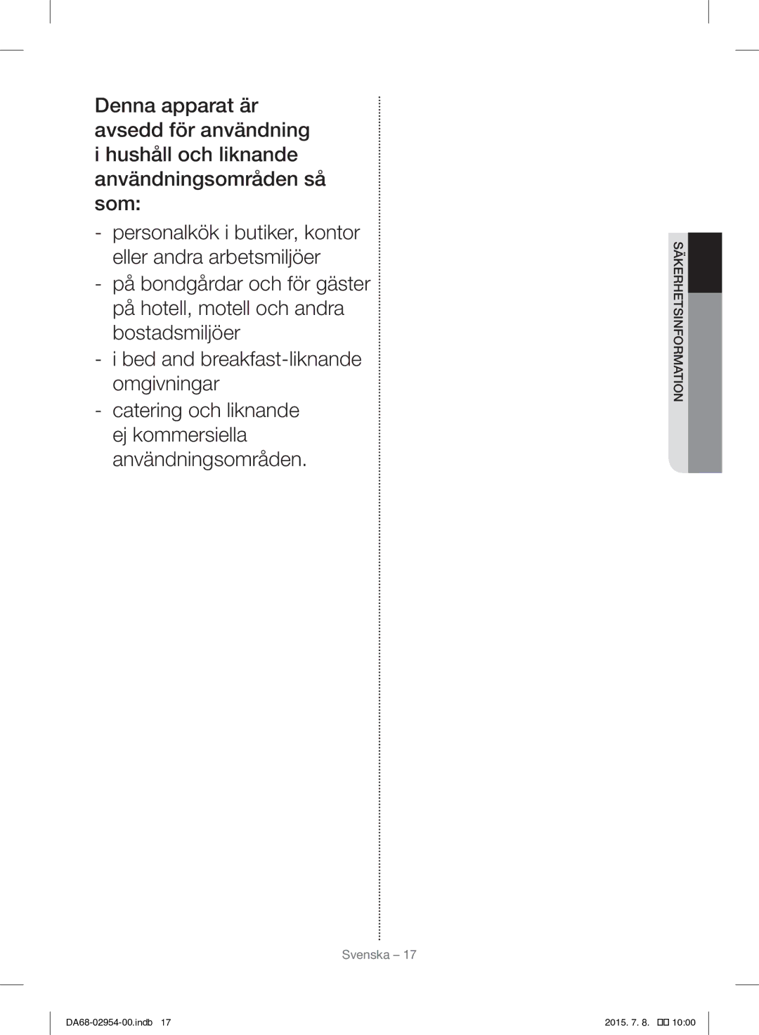 Samsung RF23HTEDBSR/EO manual Svenska 