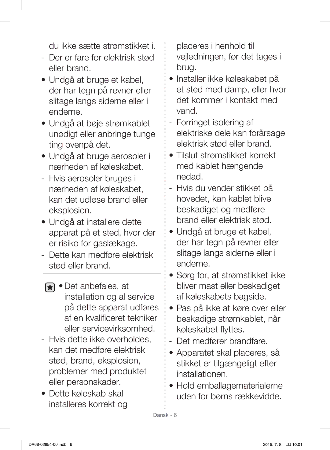 Samsung RF23HTEDBSR/EO manual Dansk 