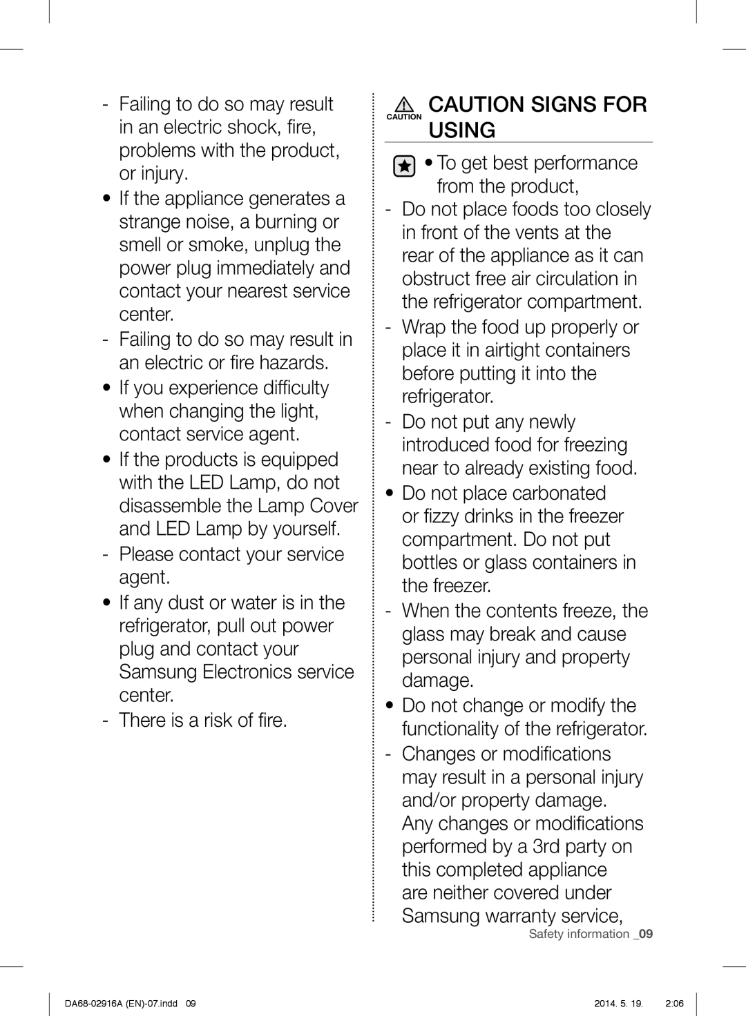 Samsung RF24FSEDBSR user manual Using 