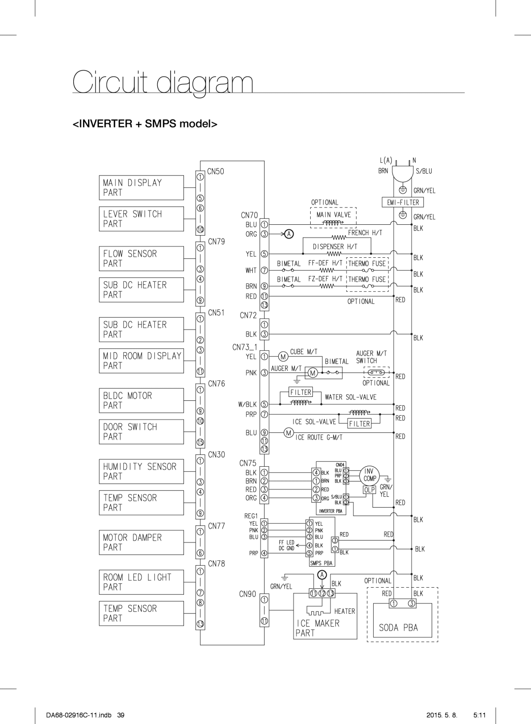 Samsung RF24FSEDBSR/EF, RF24FSEDBSR/EO, RF24FSEDBSR/ES, RF24FSEDBSR/EG manual Inverter + Smps model 