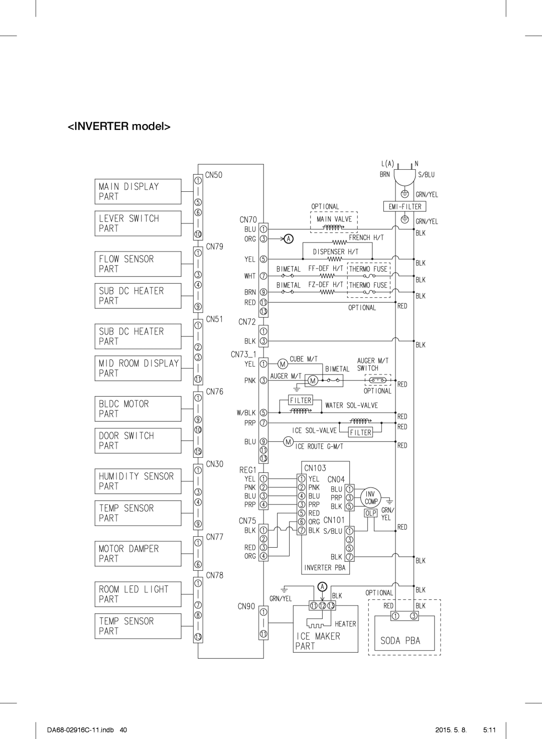 Samsung RF24FSEDBSR/EO, RF24FSEDBSR/ES, RF24FSEDBSR/EG, RF24FSEDBSR/EF manual Inverter model 