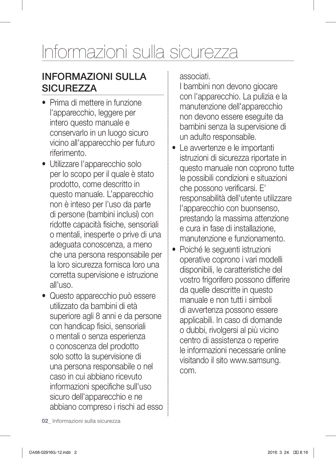 Samsung RF24FSEDBSR/EG, RF24FSEDBSR/EO manual Informazioni sulla sicurezza, Informazioni Sulla Sicurezza, Associati 