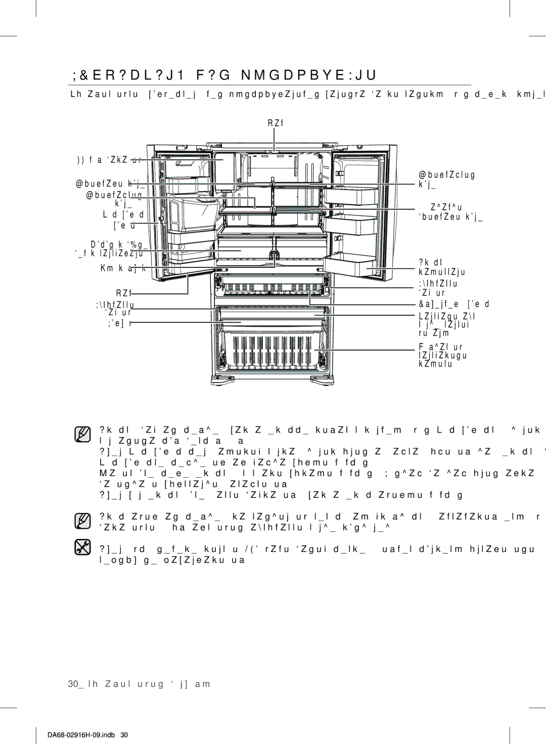 Samsung RF24FSEDBSR/WT manual Бөлшектері МЕН Функциялары, Су сүзгісі, Шам Автоматты Жапқыш Бөлгіш Жиылмайтын Сөре 