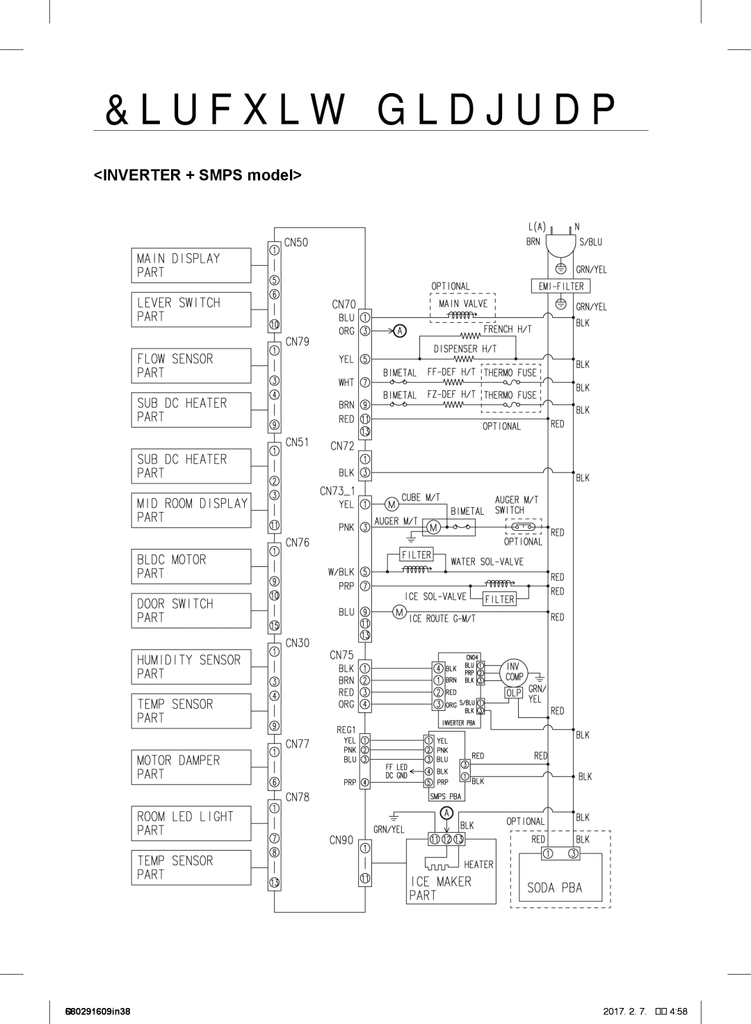 Samsung RF24FSEDBSR/WT manual Circuit diagram, Inverter + Smps model 