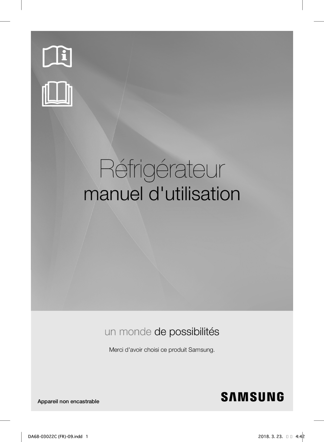 Samsung RF24HSESBSR/EF manual Réfrigérateur 